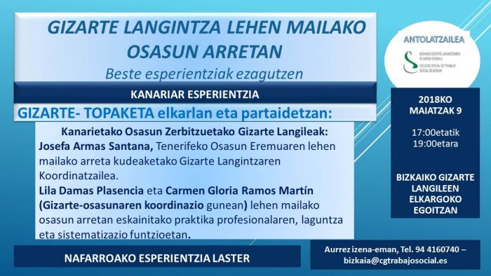 Gizarte Langintza lehen mailako osasun arretan