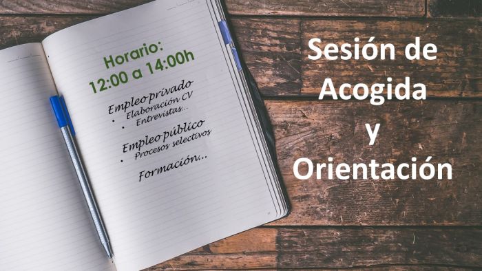 I Sesión de acogida y orientación 2020