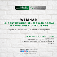 Webinar gratuita del Consejo General "La contribución del Trabajo Social al cumplimiento de los ODS"