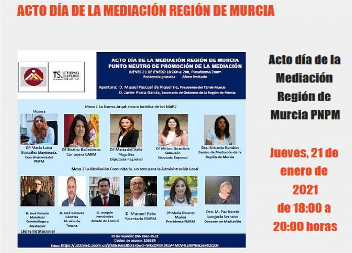 El Colegio participa en el Acto día de la Mediación en la Región de Murcia
