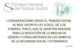 Consideraciones desde el Trabajo Social al Real Decreto-ley 3/2021