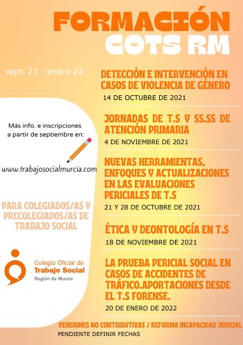 Plan formativo del Colegio. Septiembre 21 - Enero 22