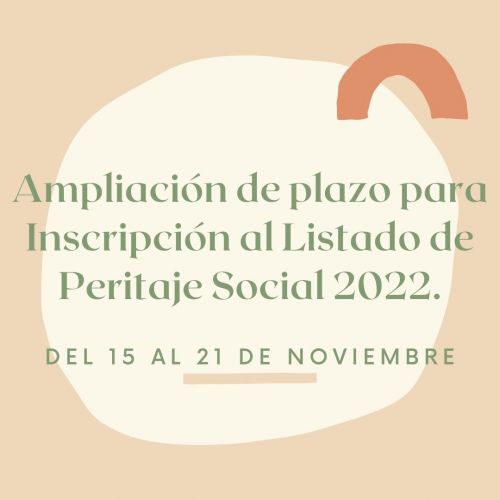 Ampliación para el Listado de Peritaje Judicial de Trabajo Social 2022