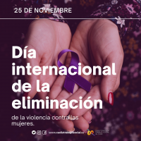 25 de noviembre, Día internacional de la eliminación de la violencia contra las mujeres.