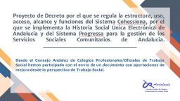 Participación en el Proyecto Decreto del Sistema Cohessiona y del Sistema Progressa