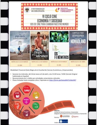El Colegio de Granada, participará en el VI CICLO CINE. Economía y Sociedad. ODS de cine para cambiar nuestro mundo