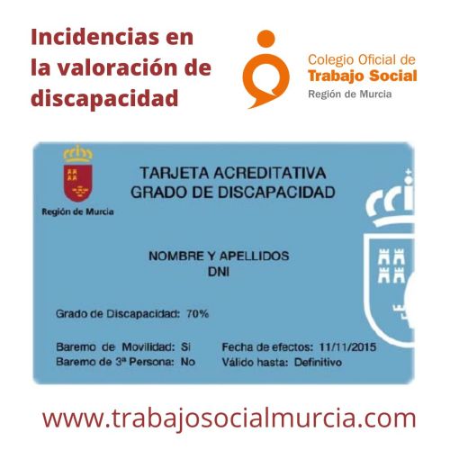 El Colegio de Trabajo Social recopila incidencias en la valoración de discapacidad