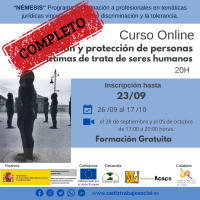 COMPLETO - Éxito de inscripciones en el Curso online organizado por Algeciras Acoge sobre detección y protección de víctimas de trata.