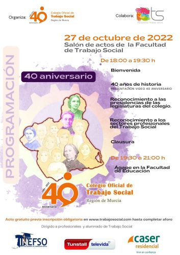 Inscripción 40 aniversario del colegio - 27 de octubre de 2022 a las 18:00