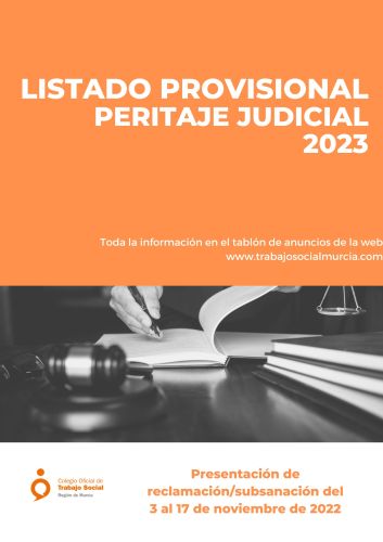 Listado PROVISIONAL de Peritaje Judicial de Trabajo Social 2023