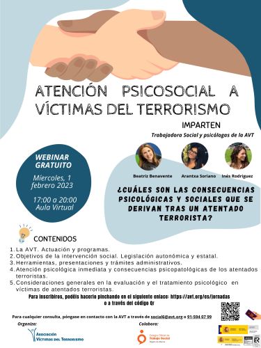 Webinar "Atención Psicosocial a Víctimas del Terrorismo"