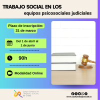 Curso Online "El Trabajo Social en los Equipos Psicosociales Judiciales". 90h