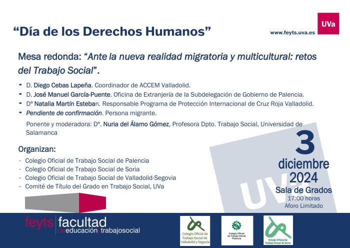 Una mesa redonda sobre la nueva realidad migratoria centrará la celebración del día de los DD. HH. el 3 de diciembre