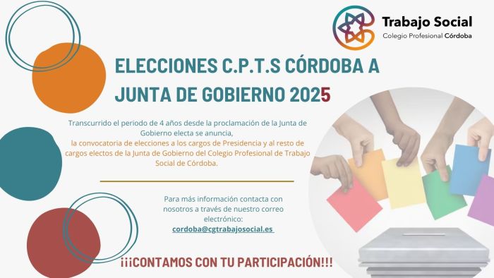 Convocatoria de Elecciones al Colegio Profesional de Trabajo Social de Córdoba 2025