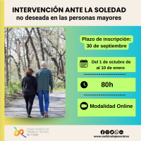Curso online "Intervención ante la soledad no deseada en las personas mayores". 80h 