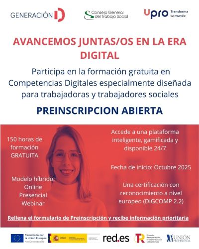 ¡Ya puedes preinscribirte en el Programa de Formación en Competencias Digitales del Consejo General del Trabajo Social!