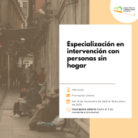 Especialización en intervención con personas sin hogar