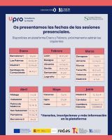 Calendario de sesiones presenciales del Curso de COMPETENCIAS DIGITALES