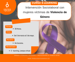 Curso e-learning, Intervención Sociolaboral con mujeres víctimas de Violencia de Género. Aplazada por falta de inscripciones