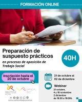 Curso online "Preparación de Supuestos Prácticos en Procesos de Oposiciones de Trabajo Social Intensivo"